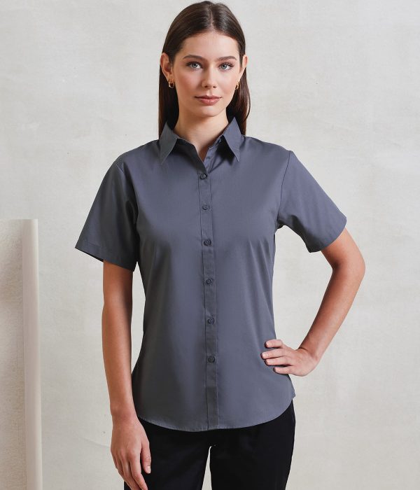 Women’s short sleeve poplin blouse