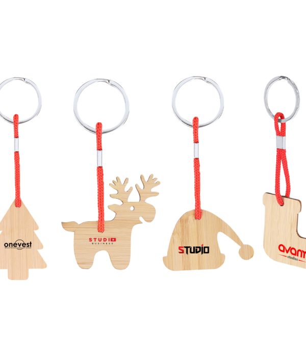 Christmas Bamboo Keyrings